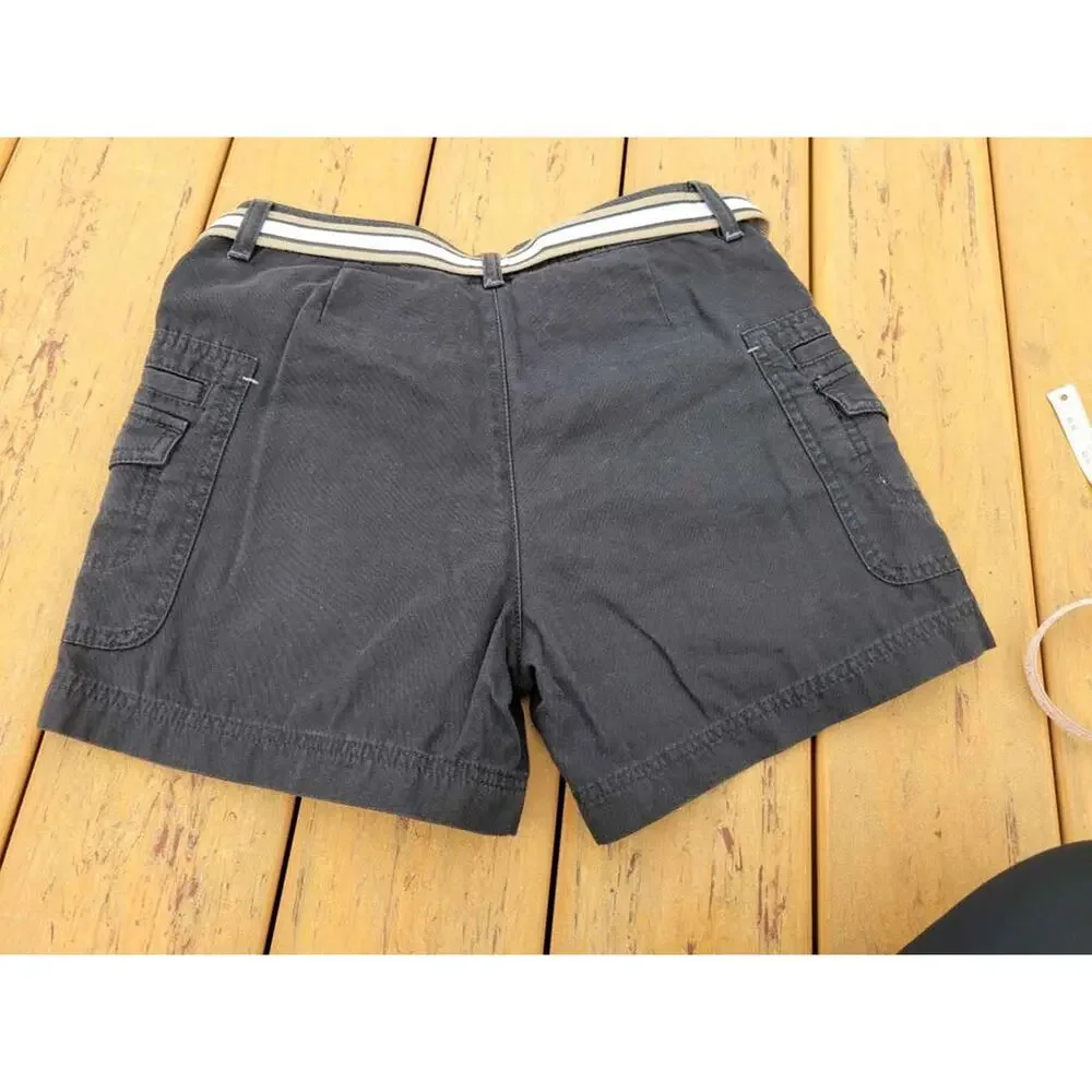 Hi-Rise Black Lee Riveted Shorts‎ SIZE 8P NWT Belt